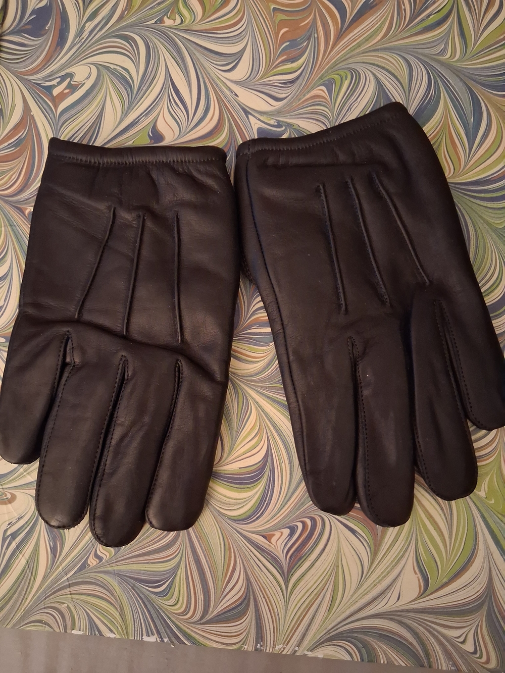 Men's Black Leather Gloves - Classic Winter Accessory Sz M NWT